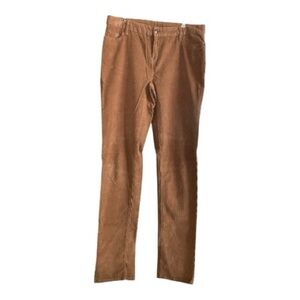 Garnet Hill Low Rise Corduroy Brown Straight Leg Pants